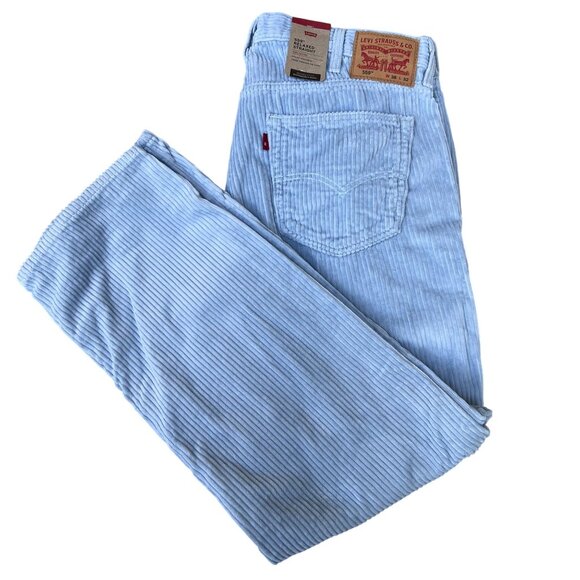 Levis 559 NWT Mens 38x32 Relaxed Straight Fit Sky Blue Wide Wale Corduroy Pants - Picture 4 of 15